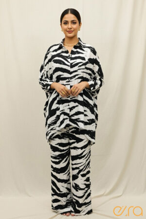 Zebra-Printed-kaftan-Co-ord-set