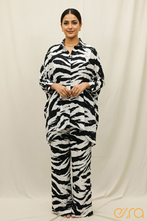 Zebra Printed kaftan Co ord set