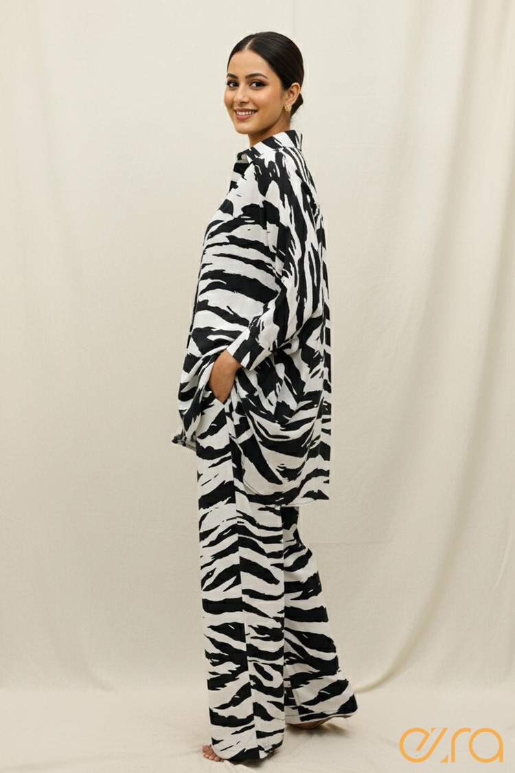 Zebra Printed kaftan Co ord set - Image 2