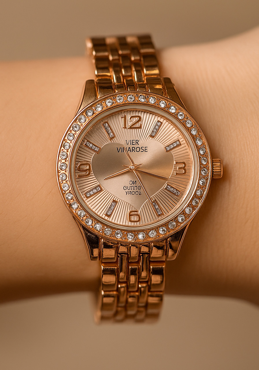 Luxury rose gold watch