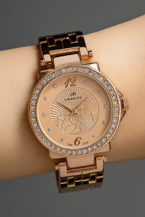 Rose gold luxury watch