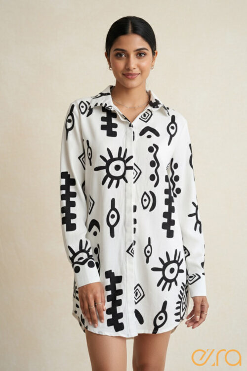 Antique Printe Shirt Top