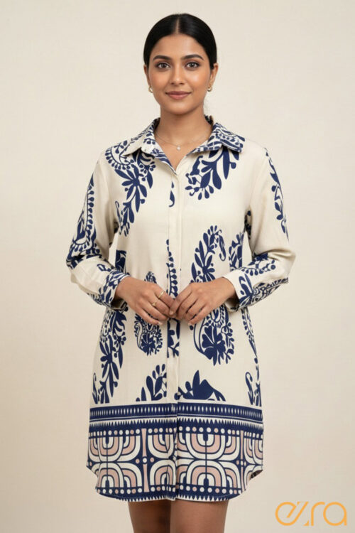 Border printed dress