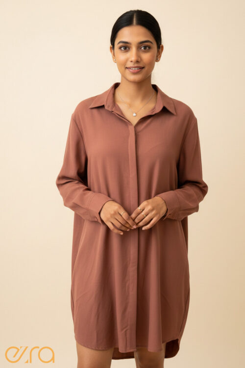 Terracotta shirt dress