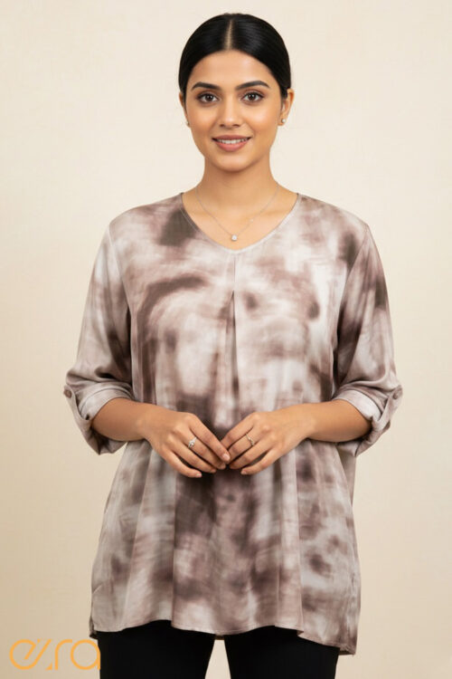 V Neck Printed Top