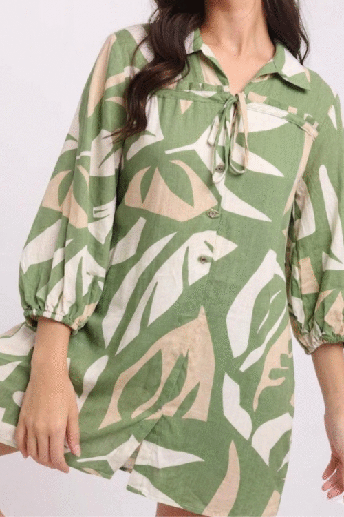 Front Tie Style Button Dress