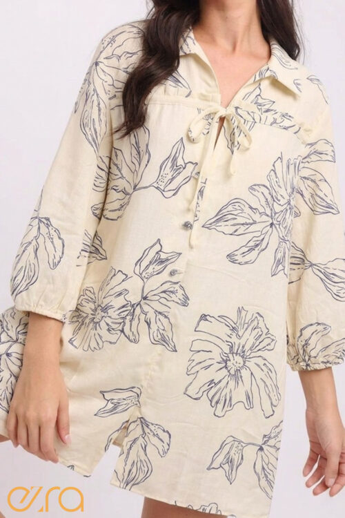 Floral Outline Mini Dress