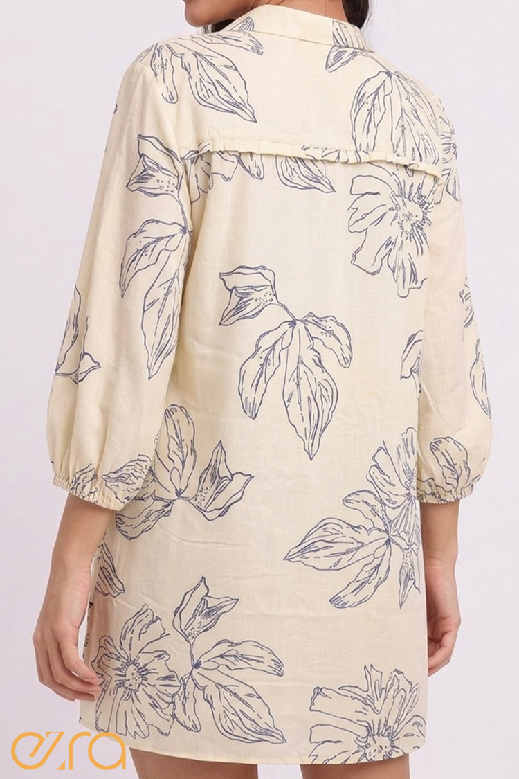 Floral Outline Mini Dress