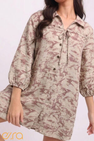 Three-quarter balloon sleeve DRESS