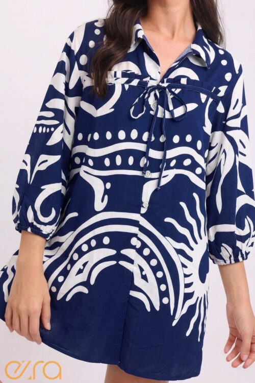 Abstract Sunburst Tunic Dress