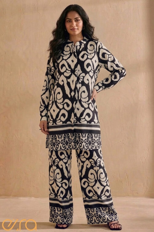 Ezra Monochrome Ikat Co-ord Set