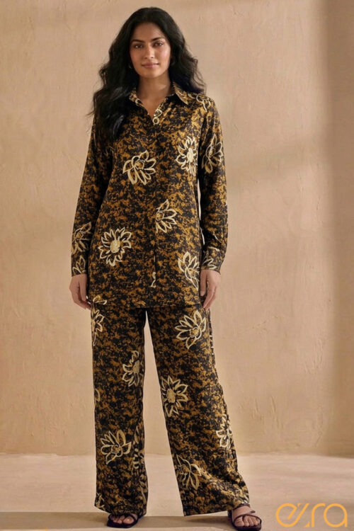 Ezra Ochre Floral Batik Co-ord Set