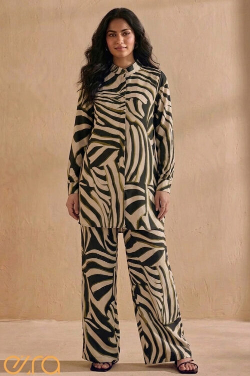 Ezra Olive Zebra Co-ord Set