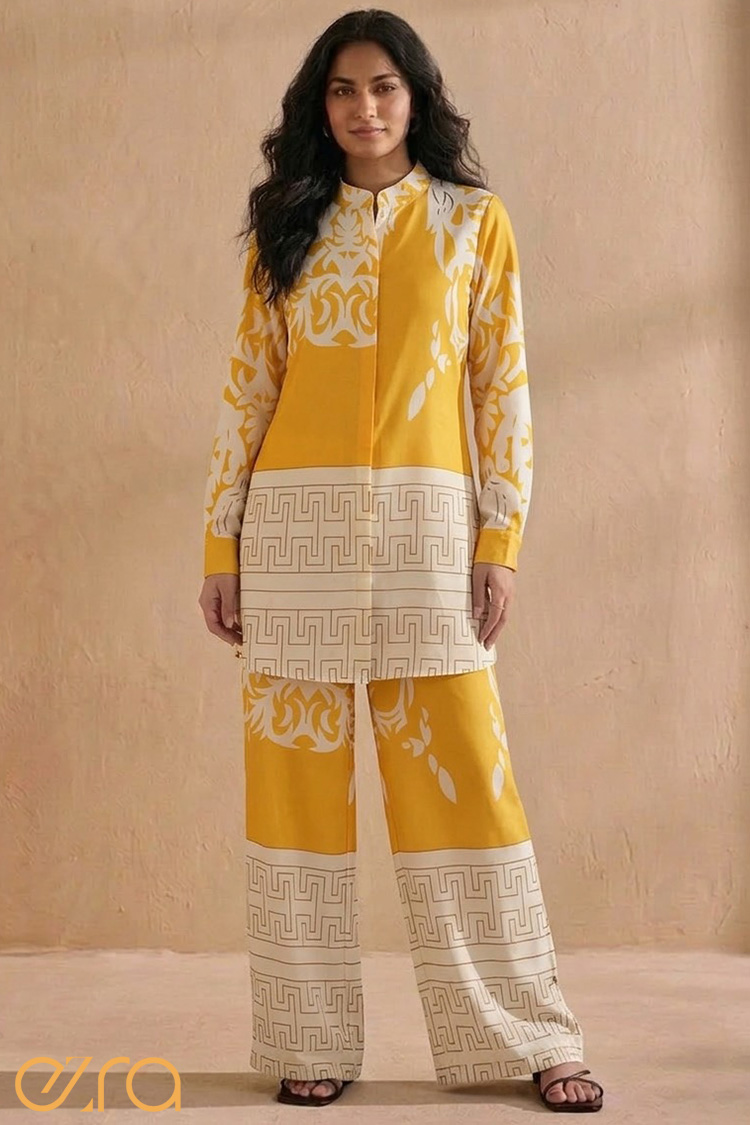 Saffron Grecian Border Co-ord Set