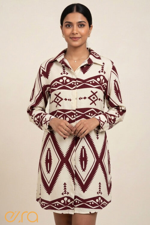 Abstract Shirt Dress