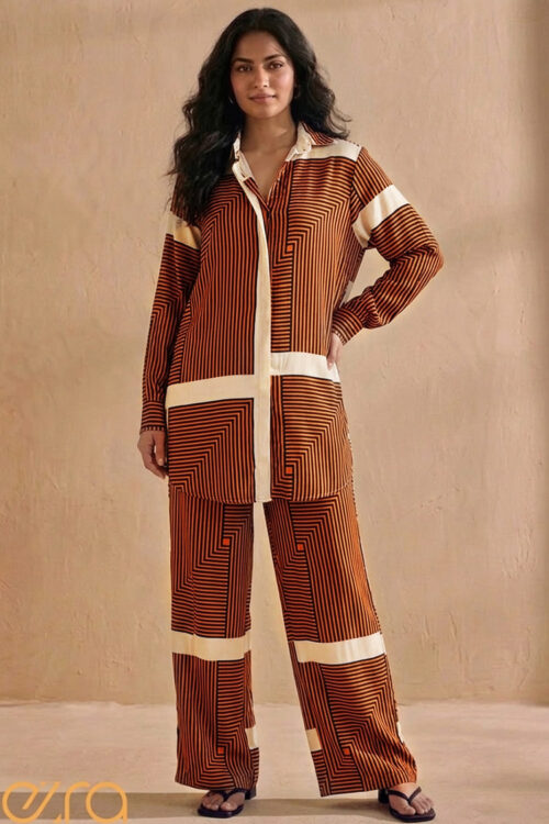 Terracotta Geometric Co-ord Set
