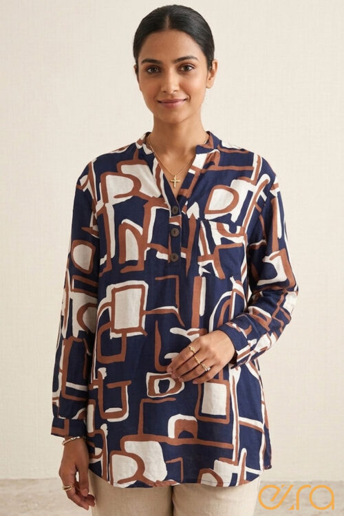 Abstract Geometric Tunic Top