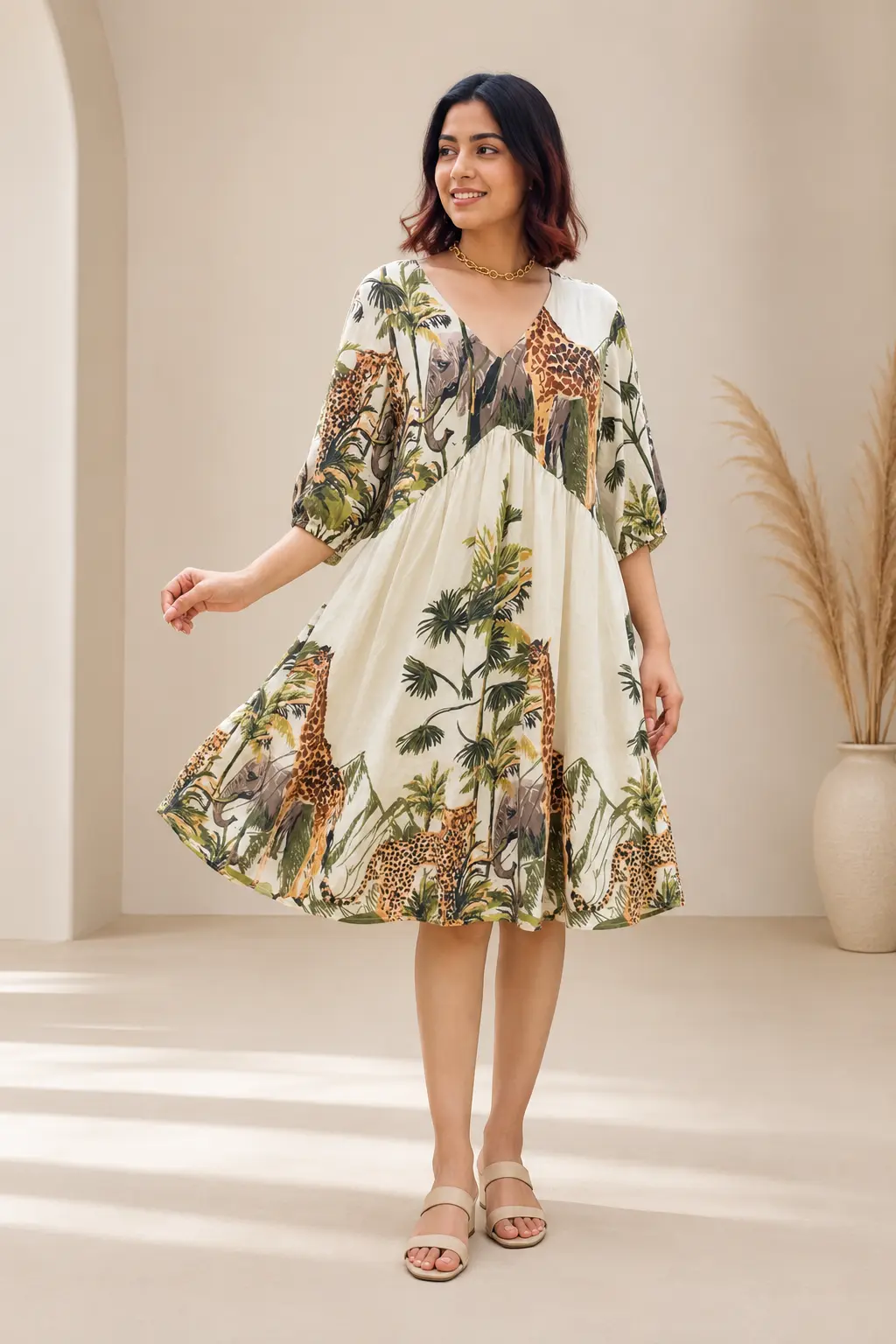 Safari printed dress