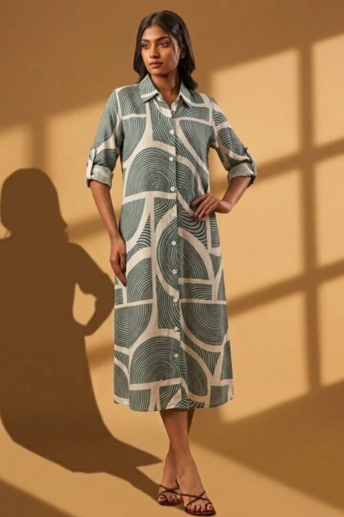 Geometric Archway Shirt Dress