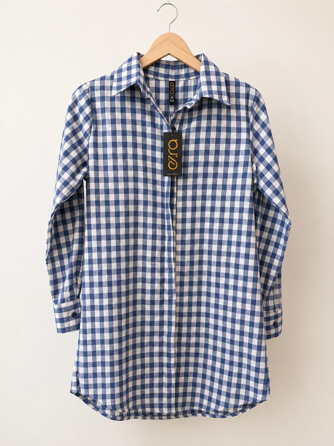 Checkered Button Down Shirt Dress