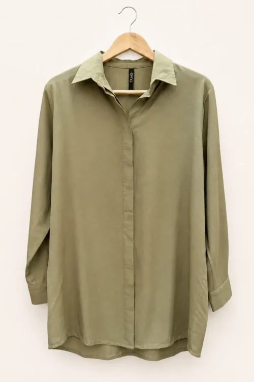 Olive green long sleeve button down shirt