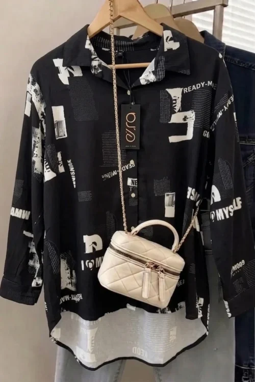 Black printed Women shirt